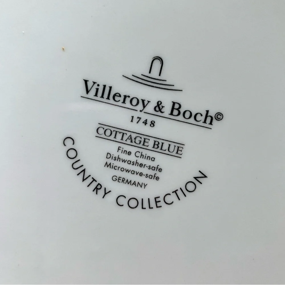 Villeroy & Boch 2 Cottage Blue Dinner Plates Country Collection / SET OF 2
